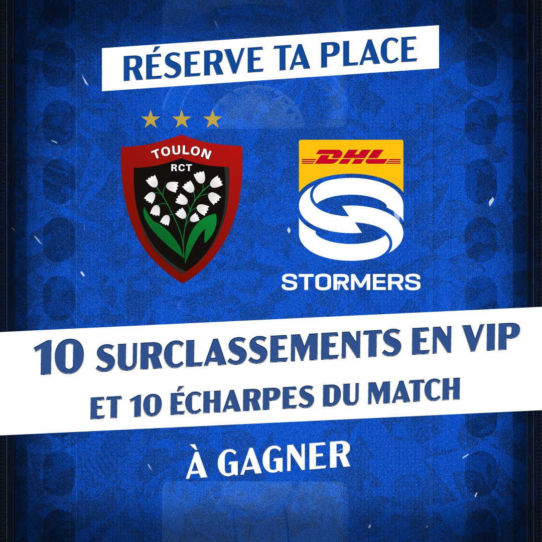 10 Surclassements VIP à gagner pour RCT–Stormers