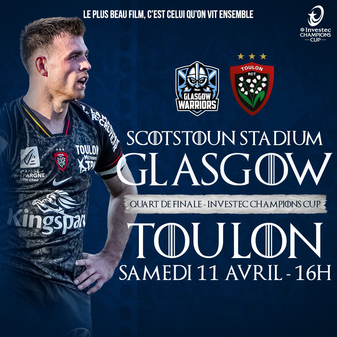 Quart de finale : direction Glasgow pour le RCT !